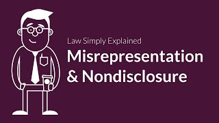 Misrepresentation and Nondisclosure  Contracts  Defenses amp Excuses [upl. by Pfaff]