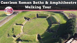 CAERLEON ROMAN BATHS amp AMPHITHEATRE WALES  Walking Tour  Pinned on Places [upl. by Jens]