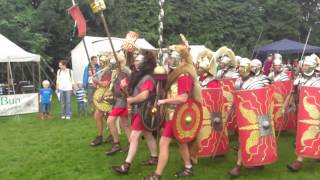 Roman Reenactment at the Amphitheatre in Caerleon Marching In [upl. by Nivrac]