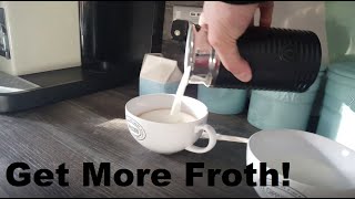 How to Get More Froth from Your Nespresso Coffee Aeroccino  Nespresso tips and help [upl. by Aicilak]