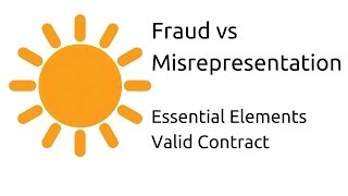 Fraud vs Misrepresentation  Other Essential Elements of a Valid Contract  CA CPT  CS amp CMA [upl. by Nilek710]